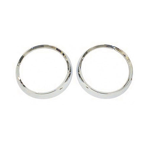 Headlight Bezels in Chrome (pair) Fits 67-86 CJ, Jeepster Commando