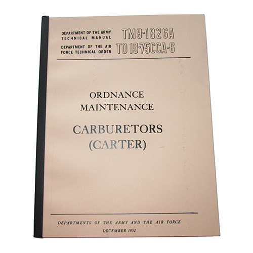 "Carburetors (Carter)" Ordnance Maintenance (189 pages) Fits 41-52 Jeep & Willys