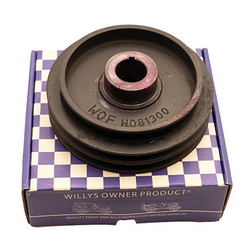 Double Groove Crankshaft Pulley w/"WO" Stamping (5.5" diameter) Fits 41-71 Jeep & Willys with 4-134 engine
