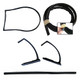 Front & Rear Window Glass Rubber Weatherseal Overhaul Kit Fits 48-51 Jeepster