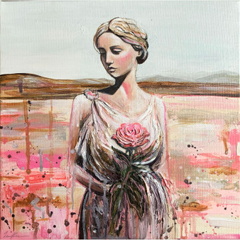 Wherever I Go, I Carry This Rose (32.5 x 32.5cm framed)