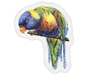 Cheeky Lorikeet Sticker (7x 5.2 cm)