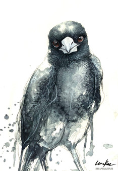 Magpie Meeting (19.5x30.5cm)