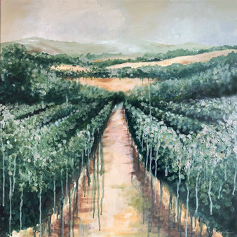 Vineyard Path Aligned (60 x 60cm on canvas)