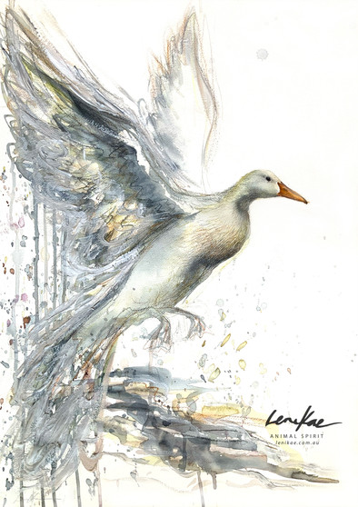 White Duck Spirit Ascending (42 x 59.4cm)