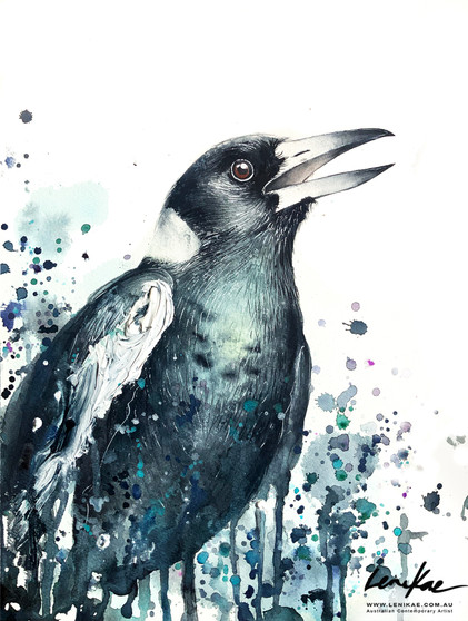 Magpie Spirit Song Remembered (31 x 41cm)