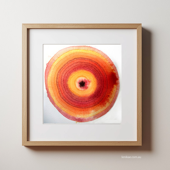 Solar Pulse Mandala - Solar Plexus Chakra (30x30cm framed)
