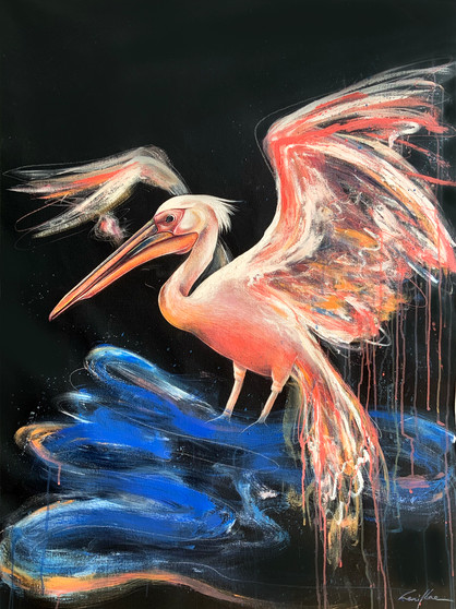 Beautiful Pelican art by Leni Kae