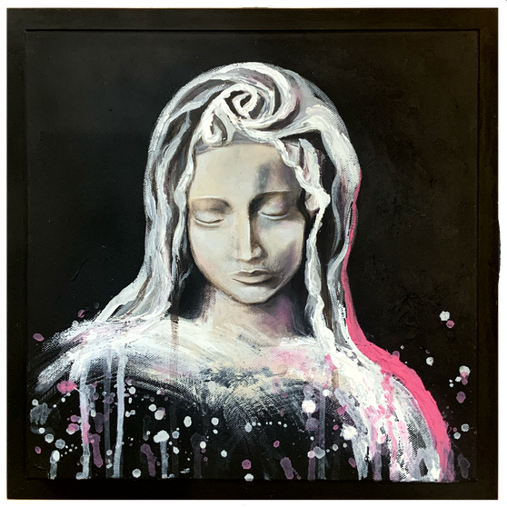 Madonna of the Rose (30x30cm plus frame)