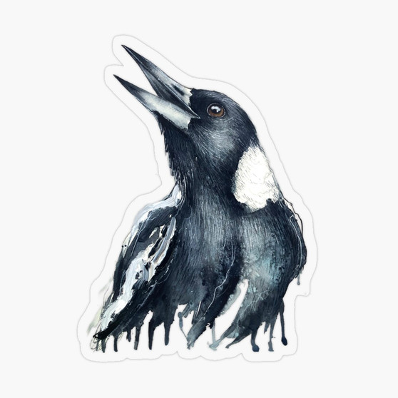 Magpie Song Sticker (7.2 x 9.7cm)