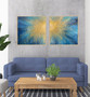 Radiant Field in Blue (76 x 76cm x 2 pieces)