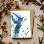 Blue Budgie art giftcard by Leni Kae