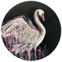 Swan Spirit, Dance of Love (75 x 75cm round canvas)