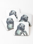 Magpie coaster featuring watercolour art by Australian artist Leni Kae