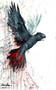 Original Red-tailed Black Cockatoo painting titled Rising Spirit by Australian artist Leni Kae, depicting a black cockatoo in flight with wings raised upwards.