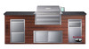 Center Grill w/ American Mist Polished granite counter & Dark National aluminum sides