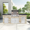 Center Grill w/ Caledonia Polished granite counter & Honey Golden stone sides