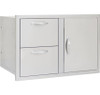 angle/iso view of 33" blaze BLZ-DDC-R double drawer & door combo