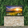 Fenix Vision 360 Luxury Outdoor TV Lift Cabinet Shown Golden Honey Stone and American Black Polished Granite