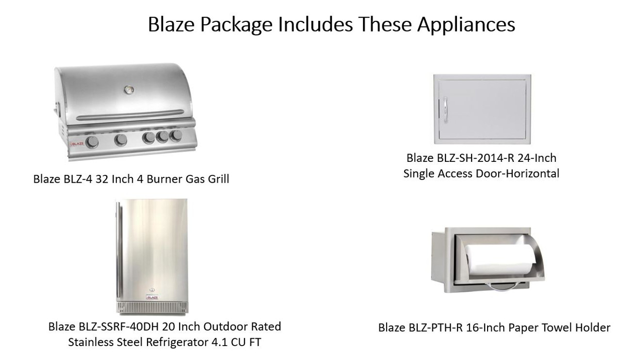 Blaze 32-Inch Stainless Steel Double Access Door With Paper Towel Hold