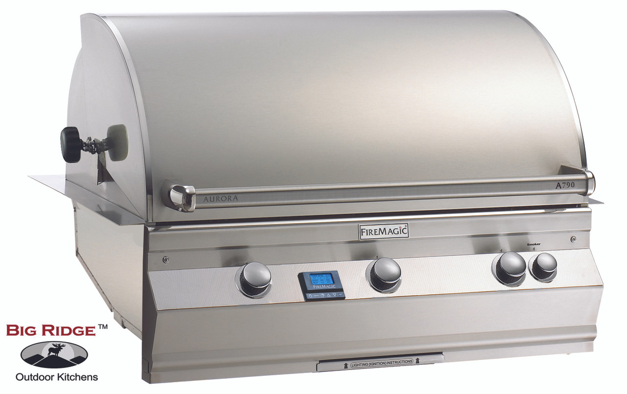 Fire Magic A790i 6ean Aurora Built In Grill With Rotisserie Back Burners Bigridgeoutdoorkitchens Com