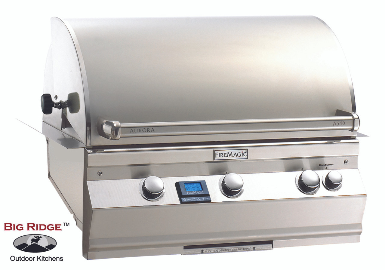 Fire Magic A540i 6ean Aurora Built In Grill With Rotisserie Back Burner Grill Light Bigridgeoutdoorkitchens Com