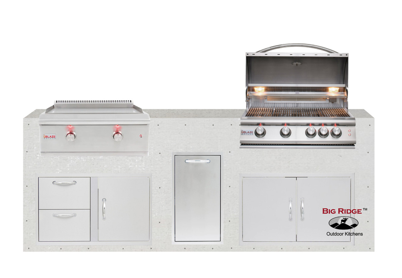 Blaze 96" Ready-To-Finish Quick Ship Outdoor Kitchen PKG131