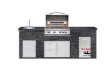 Center Grill w/ American Mist Granite & Black Stone