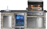 Right Grill: Silver Travertine with American Black Polished Granite