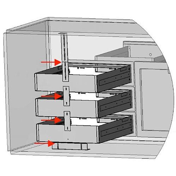 Lynx Modular Drawer Kit For LMD Modular Drawers Required To Stack Single Drawers - LMD-KIT