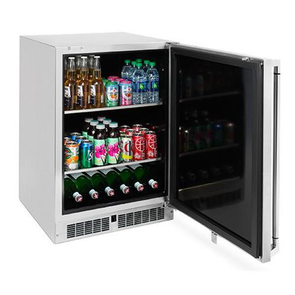 Lynx LN24BF L/R 24-Inch 5.3 Cu. Ft. Stainless Steel Right Or Left Hinge Outdoor Refrigerator -With Keg Option