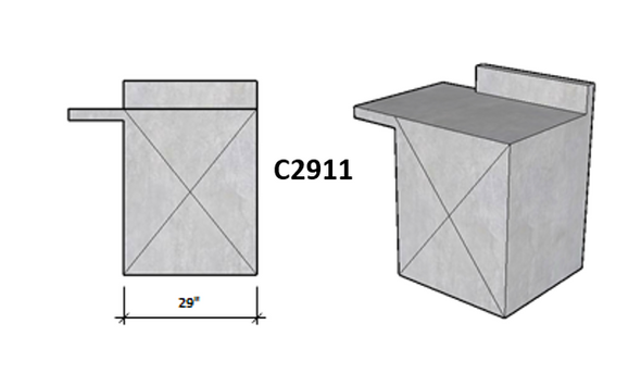 Level Overhang Seating On Side 1 and Backsplash On Side 2 Level Overhang Seating On Side 1 and Backsplash On Side 2