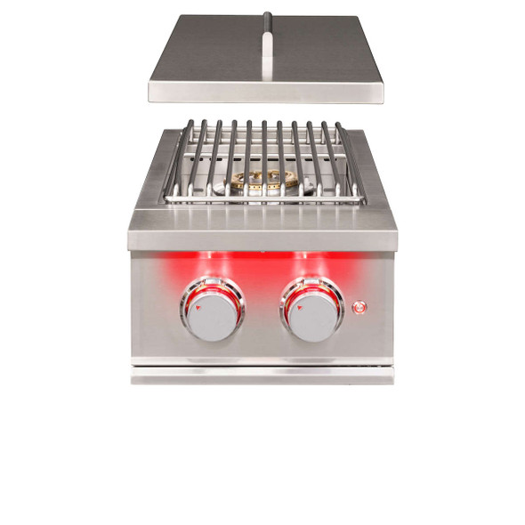 American Made Grills Muscle 60,000 BTU Built-In Natural Gas Power Burner  With Stainless Steel Lid - MUSPB2-NG