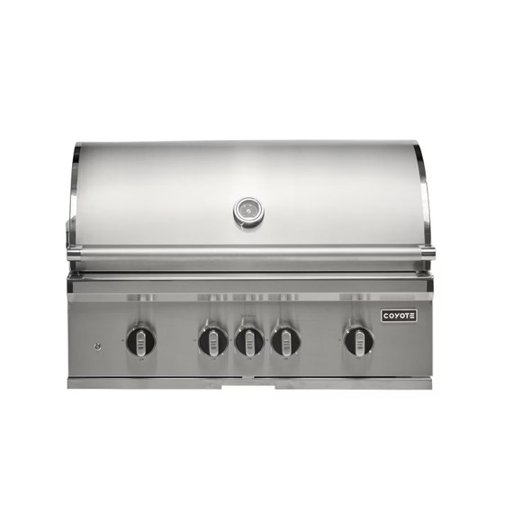 Coyote S-Series 36-Inch 4-Burner Built-In Gas Grill With RapidSear Infrared Burner & Rotisserie - C2SL36