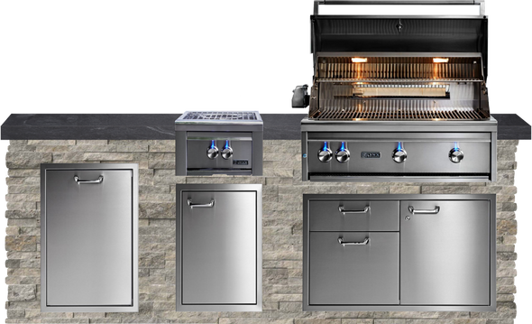 American Black Polished Granite & Silver Travertine Stone