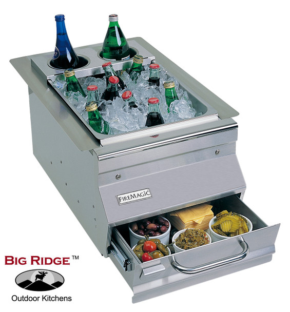 Fire Magic 1D-S0 Ice Bin Cooler Built-In Bar Caddy