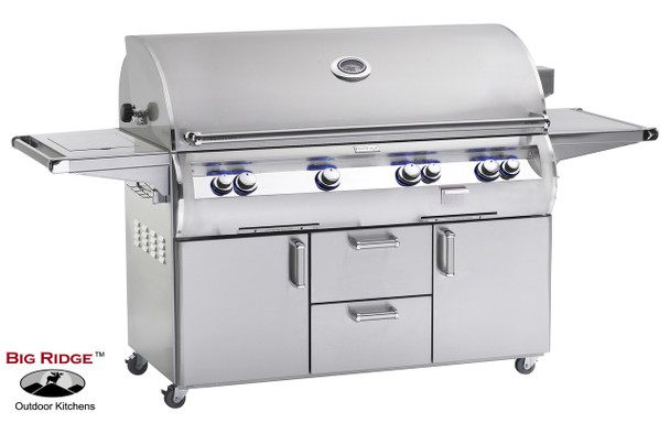 Fire Magic E1060s-8E1N(P)-62 Echelon Diamond 48-Inch Gas Grill With Flush Mounted Single Side Burner, Wood Chip Smoker Drawer, & Rotisserie Backburner On Cart + Optional FREE Infrared Burner!