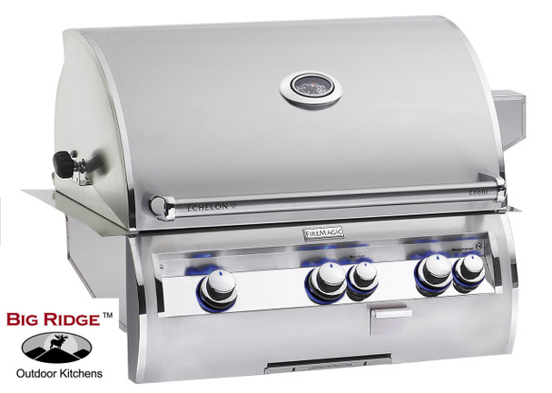 Fire Magic E660i-8EAN(P) Echelon Diamond 30-Inch Built In Analog Thermometer Grill With Rotisserie Back Burners