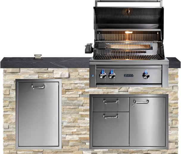 American Black Polished Granite & Golden Honey Stone With Optional Pop-Up GFCI