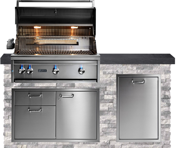 American Black Polished Granite & Alaskan Gray Stone