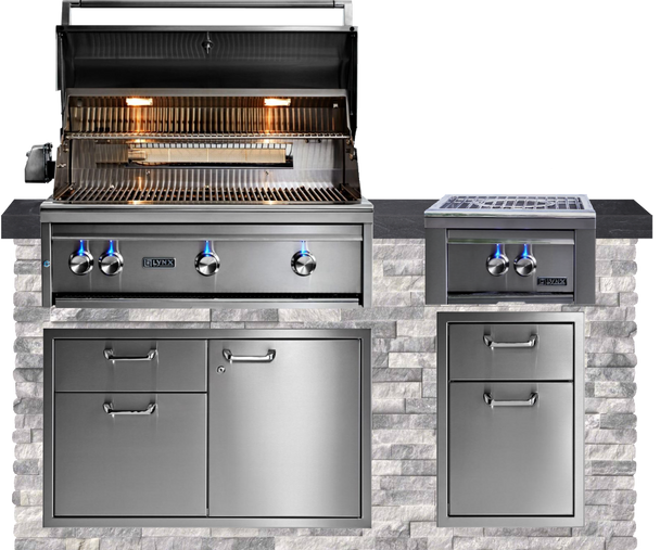American Black Polished Granite & Alaskan Gray Stone