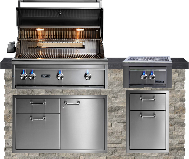 American Black Polished Granite & Silver Travertine Stone