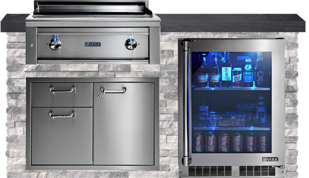 American Black Polished Granite & Alaskan Gray Stone