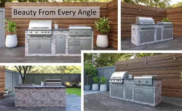 Lion 96" Finished Outdoor Kitchen PKG 2