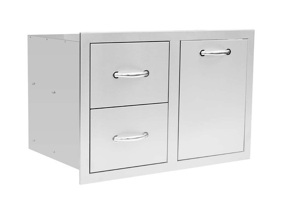 TrueFlame 33-Inch 2-Drawer & Vented LP Tank Pullout Drawer Combo (TF-DC2-33LP)