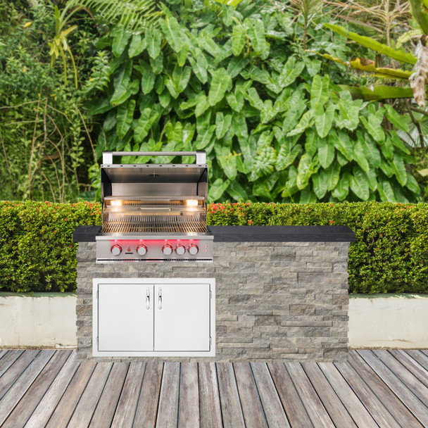 American Black Polished Granite & Silver Travertine Stone