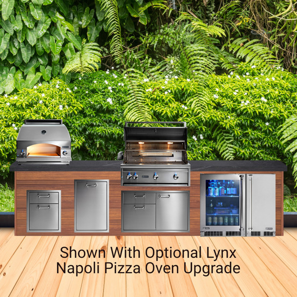  American Black Polished Granite & Light National Walnut Aluminum w/ optional Lynx Napoli pizza oven upgrade
