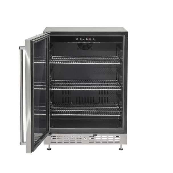 Coyote 24-Inch 5.5 Cu. Ft. Reversible Door Outdoor Rated Compact Refrigerator C124R-S