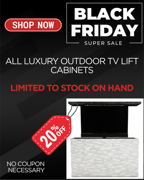 Fenix Vision 360 Luxury Outdoor TV Lift Cabinet ArtisanPlank Series