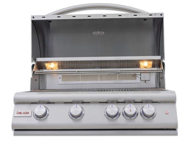 Blaze BLZ-4LTE3+ LTE 32-Inch 4-Burner Built-In Propane Or Natural Gas Grill With Rear Infrared Burner & Grill Lights